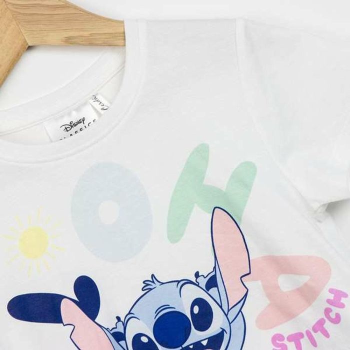 T shirt à manches courtes Enfant Stitch Blanc 3