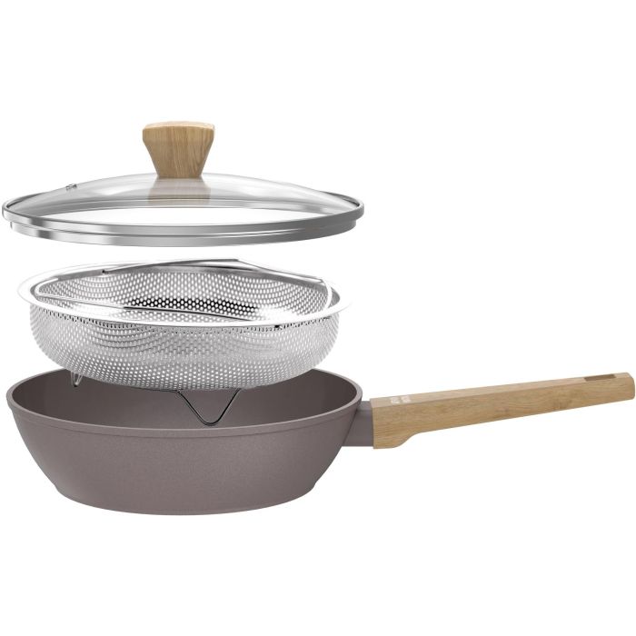 Sauteuse - Tous feux dont induction - ARTHUR MARTIN - AM9910 - Revetement céramique - Ø 24 cm - Couvercle et panier inox - Taupe 0 Sauteuse - Tous feux dont induction - ARTHUR MARTIN - AM9910 - Revetement céramique - Ø 24 cm - Couvercle et panier inox - Taupe 0