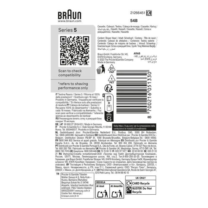 Tête de rechange Braun 54B 7 Tête de rechange Braun 54B 7