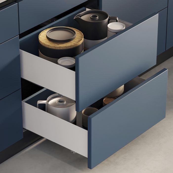 Emuca Tiroir extérieur Simplex 25kg hauteur 159mm, profondeur 440mm, acier, peint en blanc 2