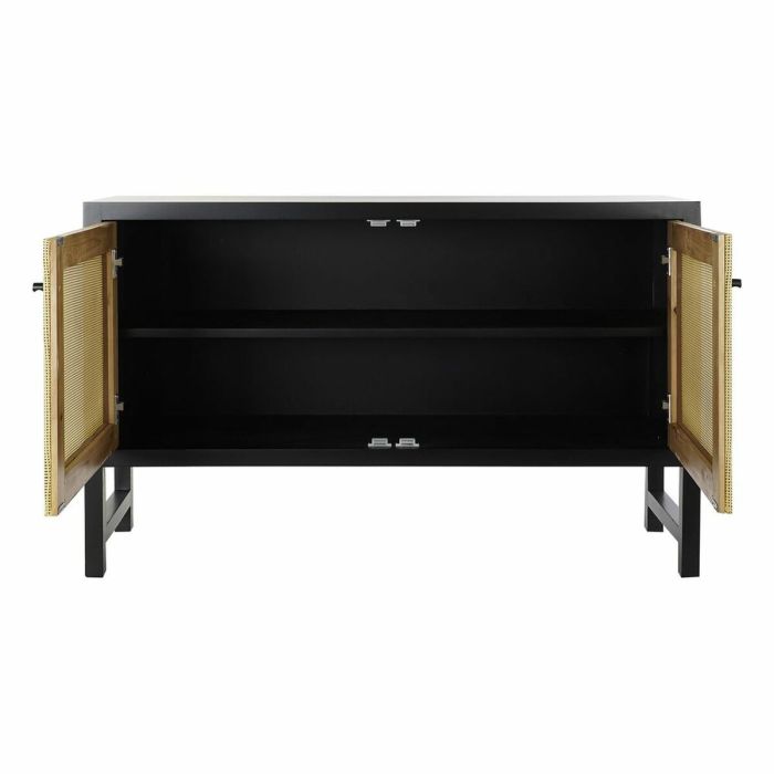 Buffet DKD Home Decor Noir Naturel Rotin Sapin 120 x 38 x 76 cm 6