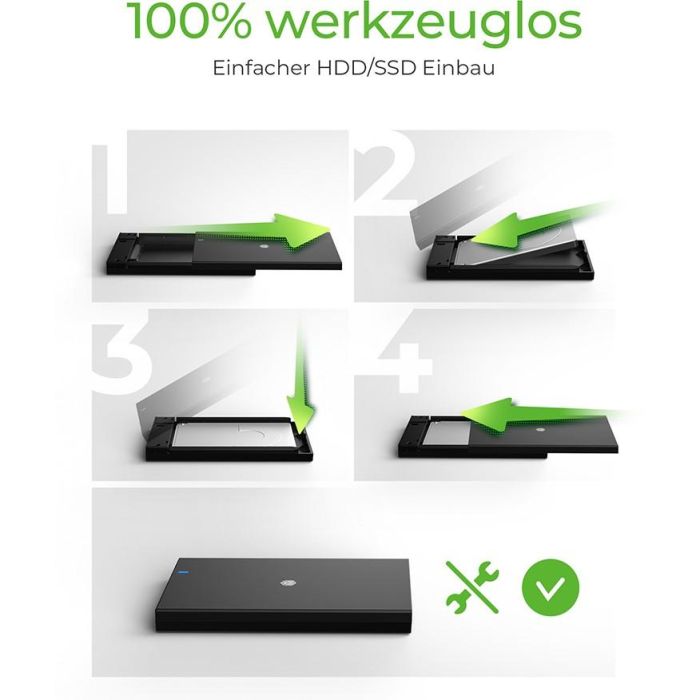 Festplattengehäuse 2.5" SATA Gehäuse USB3.2 ICY BOX Black 3