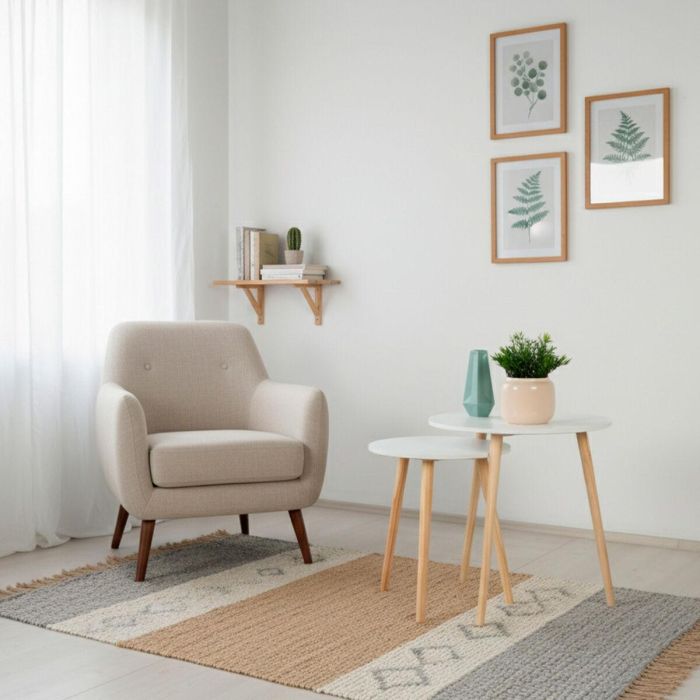 Jeu de 2 tables Max Home Blanc 50 x 50 x 50 cm (2 Unités) 2