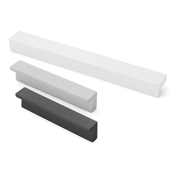 Tirador Zamak Modelo Tizam Acabados Negro Mate, Blanco Mate, Gris Ral Distancia 128 Acabado Negro Mate Herrajes Alk 1