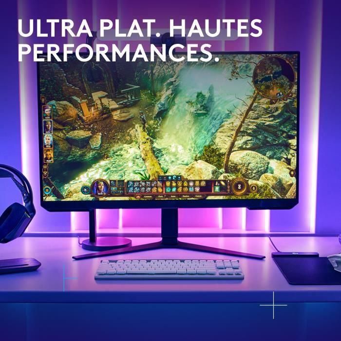 Clavier gamer - Sans fil - Logitech G - G515 TKL Lightspeed - AZERTY - Mécanique tactile - Rétroéclairé - Blanc 1 Clavier gamer - Sans fil - Logitech G - G515 TKL Lightspeed - AZERTY - Mécanique tactile - Rétroéclairé - Blanc 1