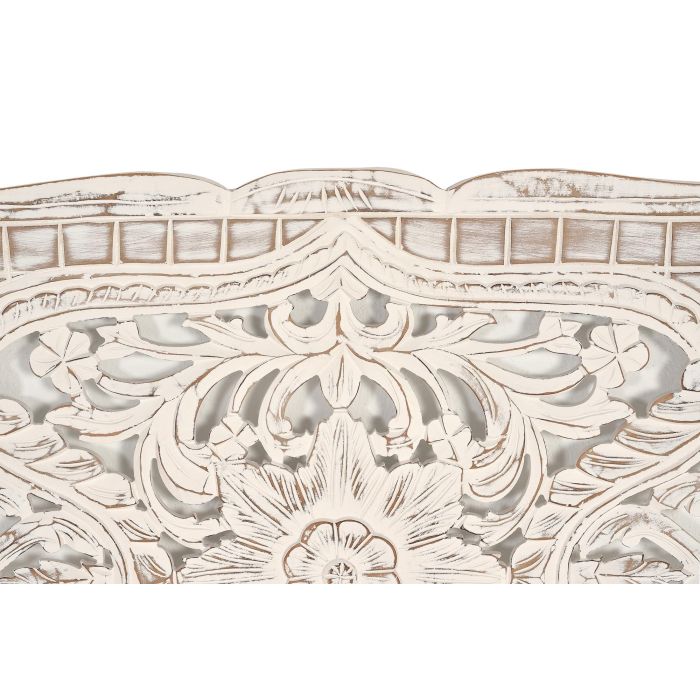GINER Y COLOMER Cabecero en MDF Blanc Vieilli - Tête de lit décorative en bois de mangle, finition patinée 2