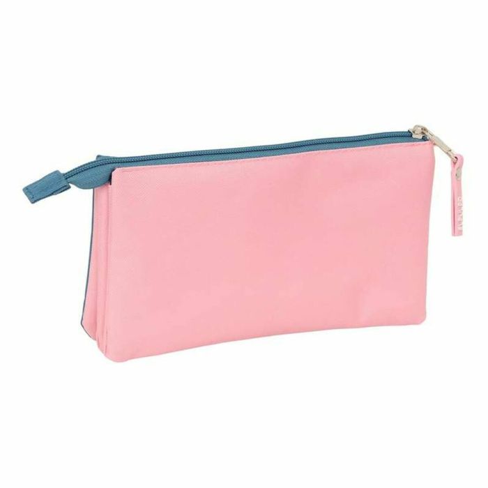 Trousse Fourre-Tout Triple El Pulpo Bleu Rose 22 x 12 x 3 cm 2