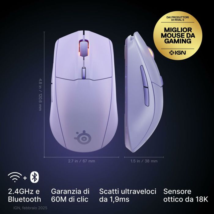 Souris SteelSeries 62525 Lavande 15 Souris SteelSeries 62525 Lavande 15