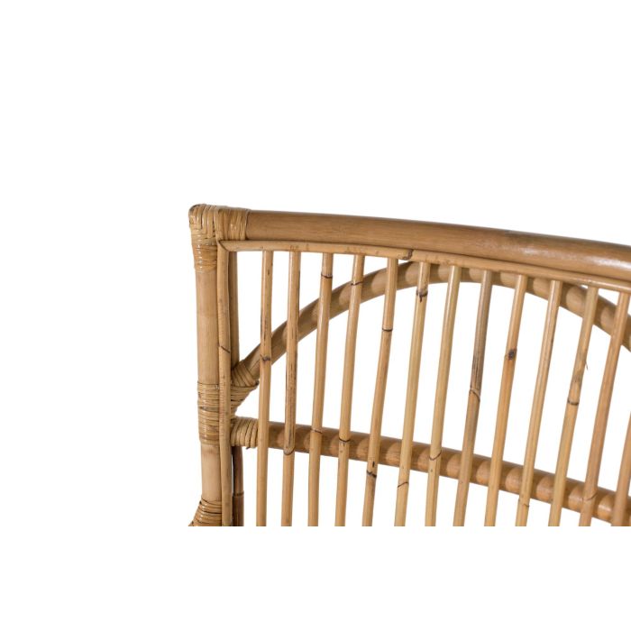 GINER Y COLOMER Lot de 2 Chaises en Rotin avec Coussin Blanc, Décoration en Jonc et Liège, Dosseret 47x52 cm - Ensemble Salon Salle à Manger 4