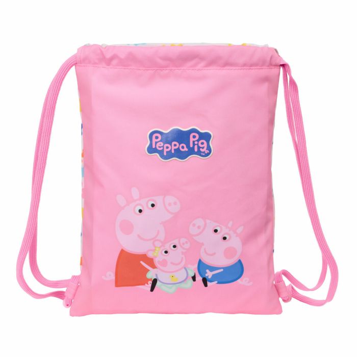 Sac à dos serré par des ficelles Peppa Pig Baby pig Multicouleur 26 x 34 x 1 cm 1