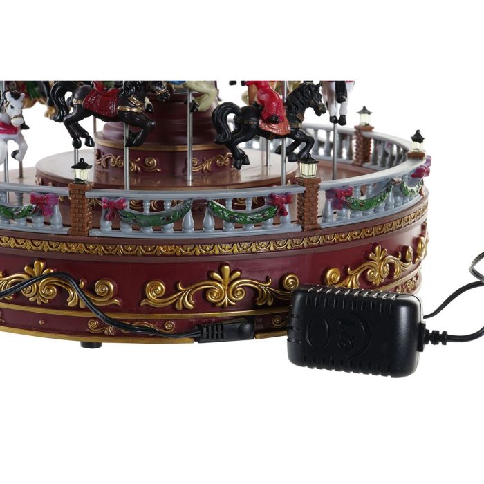 Décorations de Noël DKD Home Decor Lumière LED Mouvement Musical Multicouleur PVC Résine 30 x 30 x 30 cm