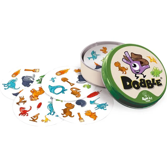 Asmodee Jeu Dobble Dinosaures - Jeu d'observation et de rapidité - 2 à 8 joueurs - Dès 4 ans - Durée 15 min - Best-seller familial - Langue française