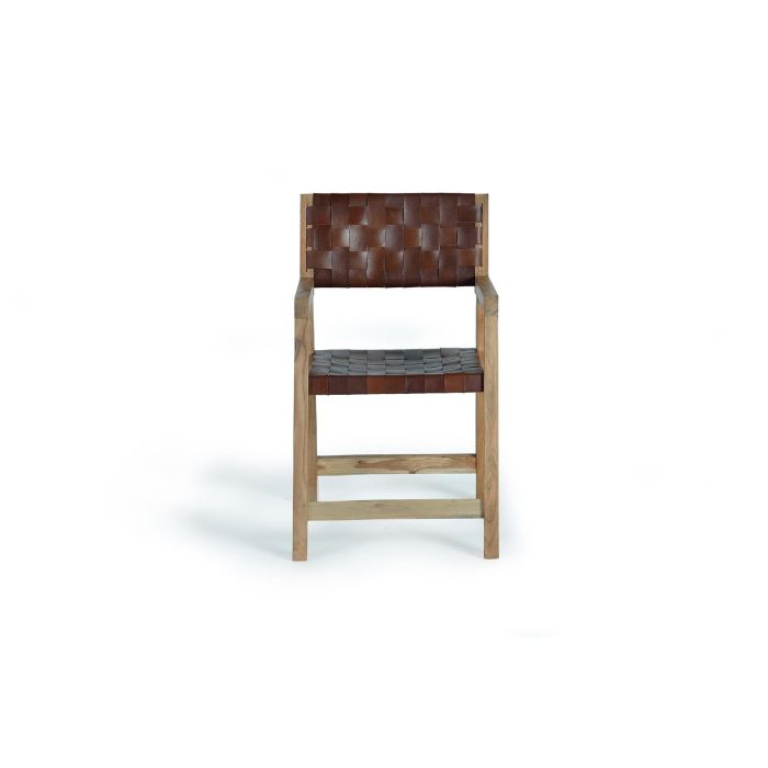 GINER Y COLOMER Chaise en Bois de Manguier et Cuir Naturel Marron - Siège 45x44 cm, Hauteur 47 cm, Dossier 45 cm 0 GINER Y COLOMER Chaise en Bois de Manguier et Cuir Naturel Marron - Siège 45x44 cm, Hauteur 47 cm, Dossier 45 cm 0