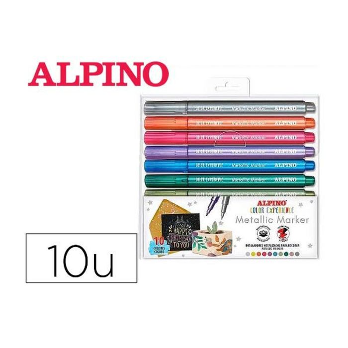 Ensemble de Marqueurs Alpino Multicouleur Métallisé 10 Unités 1 Ensemble de Marqueurs Alpino Multicouleur Métallisé 10 Unités 1