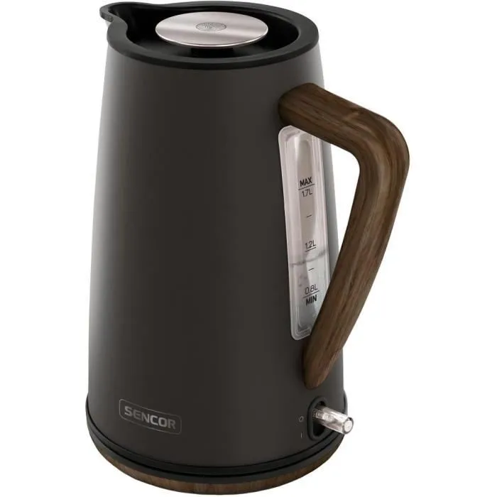 Sencor SWK 2727MB - Bouilloire électrique 1,7 litre en acier inoxydable 304, 2200 W avec arrêt automatique, ébullition à sec et base 360° Sencor SWK 2727MB - Bouilloire électrique 1,7 litre en acier inoxydable 304, 2200 W avec arrêt automatique, ébullition à sec et base 360°