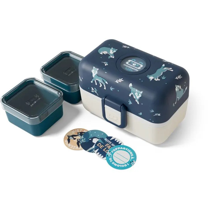 Monbento MB Tresor Wolf - Boîte-repas 3 compartiments pour enfants, sans BPA, 0.8 L, micro-ondable, lave-vaisselle, personnalisable, garantie à vie Monbento MB Tresor Wolf - Boîte-repas 3 compartiments pour enfants, sans BPA, 0.8 L, micro-ondable, lave-vaisselle, personnalisable, garantie à vie