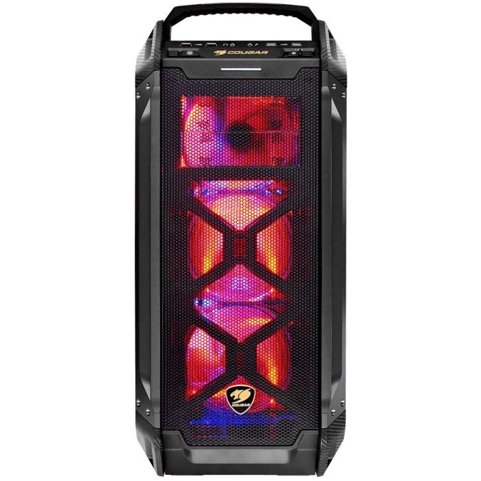Cougar CGR-6AMKB-G - Boîtier PC Gaming Full-Tower Noir, Mesh, Verre Trempé, Support ATX/EATX/micro-ATX/Mini-ITX, Gestion des Câbles, 8 Slots, Refroidissement Avancé