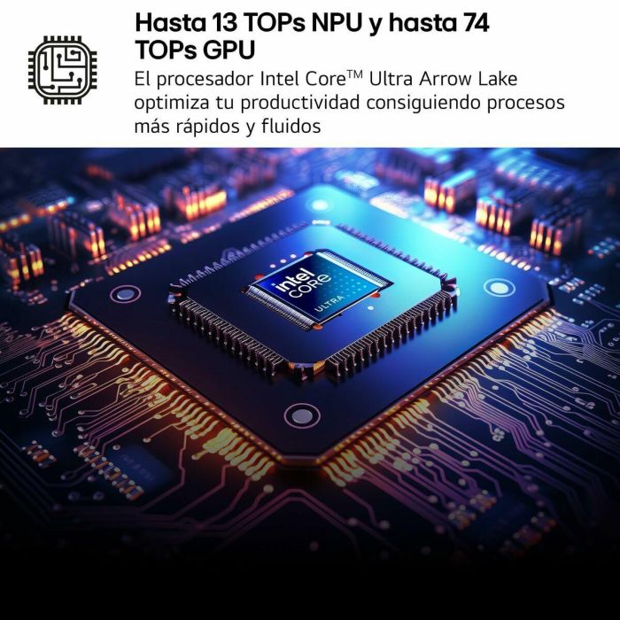 Ordinateur Portable LG 16Z90T-G.AD88B 40" intel core ultra 7 255H 32 GB RAM 1 TB SSD 5 Ordinateur Portable LG 16Z90T-G.AD88B 40" intel core ultra 7 255H 32 GB RAM 1 TB SSD 5