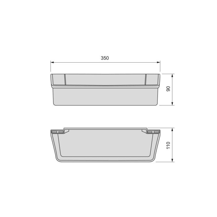 Emuca Lot de 2 plateaux auxiliaires, longueur 350mm, plastique, blanc 3