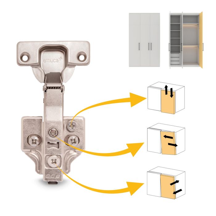 Emuca Lot de 20 charnières droites X92 avec fermeture amortie et embases de montage mixtes, Diamètre 5x9.5mm, Hauteur 0, Acier, Nickelé 4 Emuca Lot de 20 charnières droites X92 avec fermeture amortie et embases de montage mixtes, Diamètre 5x9.5mm, Hauteur 0, Acier, Nickelé 4