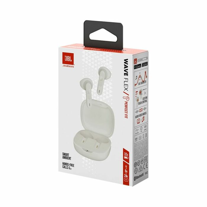 Casques Bluetooth avec Microphone JBL JBLWFLEXWHT Blanc 9 Casques Bluetooth avec Microphone JBL JBLWFLEXWHT Blanc 9