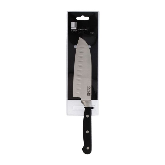 Couteau Santoku Quid Professional Inox Chef Black Noir Métal (13 cm) (Pack 10x) 1