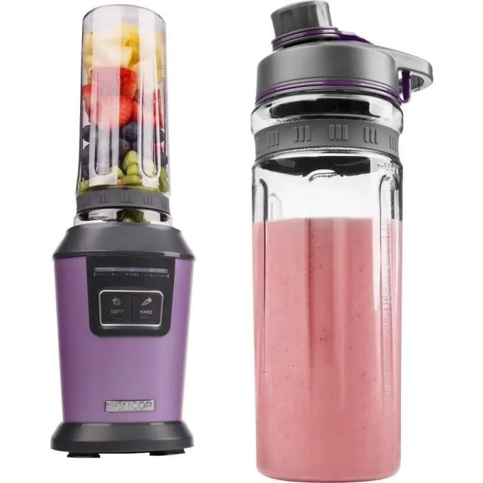 Sencor SBL 7173VT - Machine à smoothie 800W, 2 programmes (SOFT/HARD), 6 lames inox, bouteille 0,6L Tritan sans BPA, couvercle sous vide