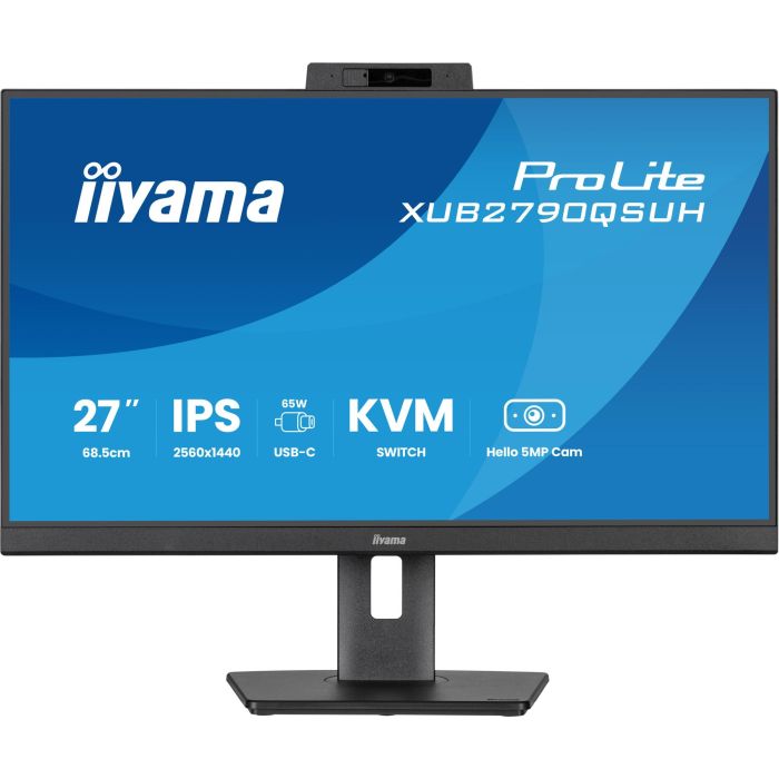 IIYAMA ProLite XUB2790QSUH-B2 Écran PC 27" (68,6 cm) IPS Quad HD 2560x1440 100 Hz, USB-C 65W, KVM, HDMI, DisplayPort