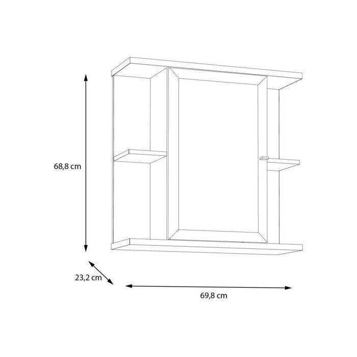 Armoire de toilette - Décor chene et vert sauge - Porte- Miroir - Etageres - L69,9 x P23,2 x H68,8 cm 5 Armoire de toilette - Décor chene et vert sauge - Porte- Miroir - Etageres - L69,9 x P23,2 x H68,8 cm 5