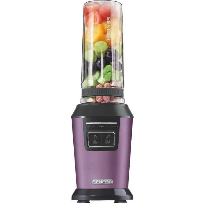 Sencor SBL 7173VT - Machine à smoothie 800W, 2 programmes (SOFT/HARD), 6 lames inox, bouteille 0,6L Tritan sans BPA, couvercle sous vide