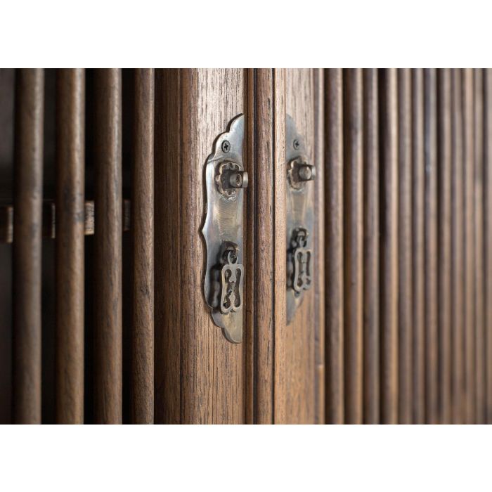 GINER Y COLOMER Armoire en teck massif style colonial, finition noyer - 176 cm de haut, 96 cm de large, avec portes et tiroirs 4 GINER Y COLOMER Armoire en teck massif style colonial, finition noyer - 176 cm de haut, 96 cm de large, avec portes et tiroirs 4