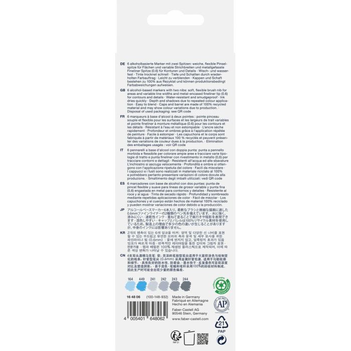 Ensemble de Marqueurs Faber-Castell Goldfaber Sketch - Product Design Double 6 Pièces 6