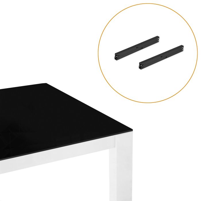Emuca Jeu de ensemble de mécanismes de levage pour table basse, permet de lever la table de 135mm, Acier, Peint en noir 4