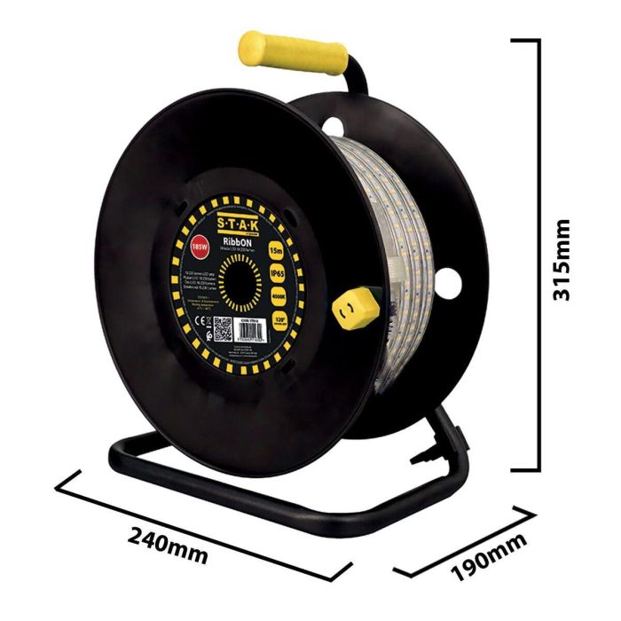Bandes LED Stak 185 W 15 m Lumière LED 4000 K Noir Transparent 13