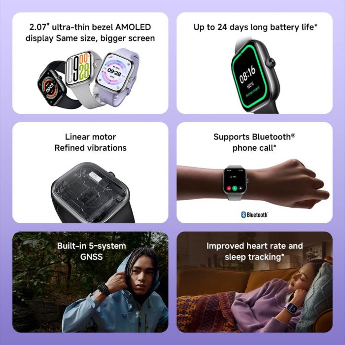 Montre intelligente Xiaomi Redmi Watch 5 Pourpre Twilight 4