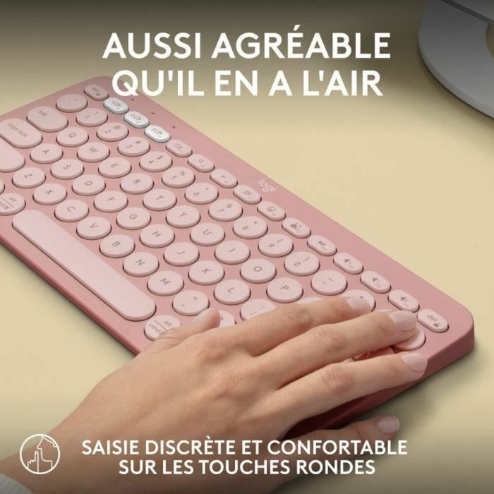 Clavier Bluetooth avec Support pour Tablette Logitech K380 Français Rose AZERTY 2