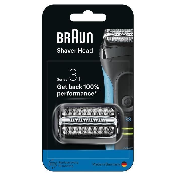 Tete de rasoir BRAUN Series 3+ - 2 grilles - Peigne MicroComb - 100 % fabriqué en Allemagne 0 Tete de rasoir BRAUN Series 3+ - 2 grilles - Peigne MicroComb - 100 % fabriqué en Allemagne 0