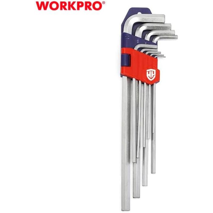 Jeu de Clés Allen Workpro 1,5, 2, 2,5, 3, 4, 5, 6, 8, 10 mm Hexagonal 9 Pièces (9 Unités) 5