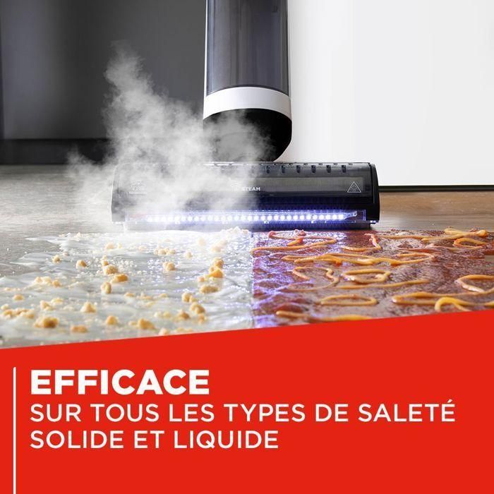 Aspirateur balai laveur vapeur - POLTI RollySteam WD10 - 7000 Pa - 0,6 L - Noir / Blanc 4