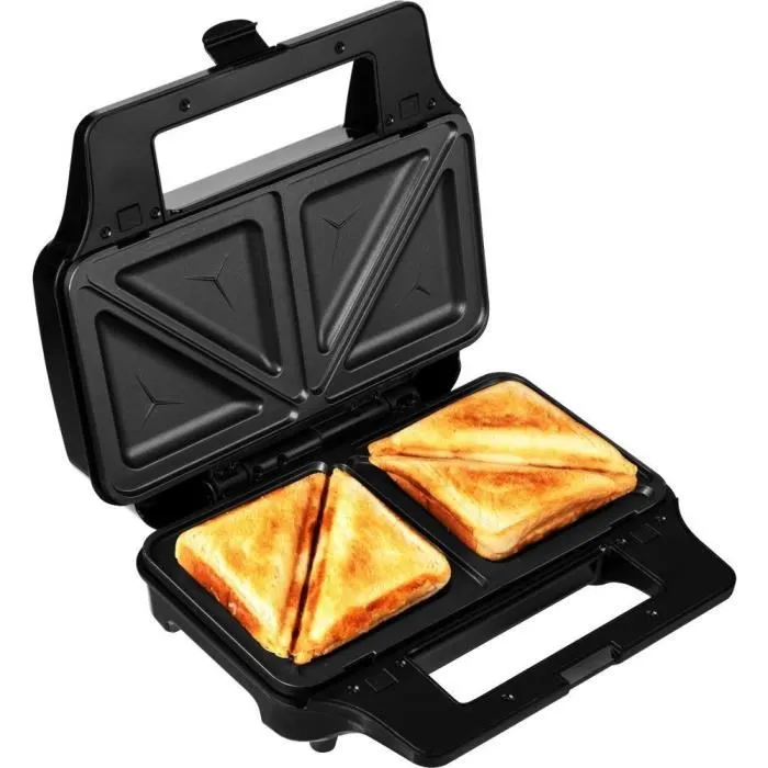 Sencor SSM 9978BK Appareil à sandwichs 4 en 1, 900W, plaques antiadhésives, pour croque-monsieur, gaufres, toasts, design noir