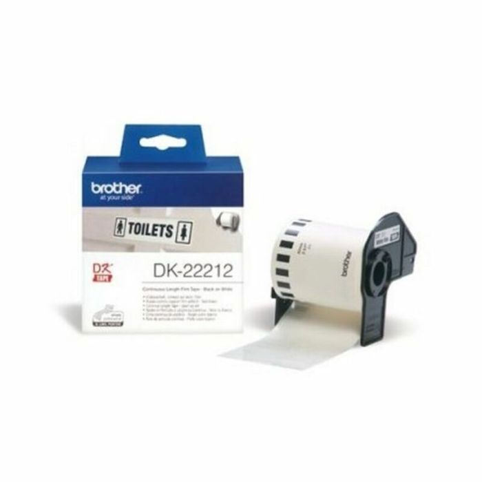 Bande de film continu Brother DK22212 Noir/Blanc Blanc 1
