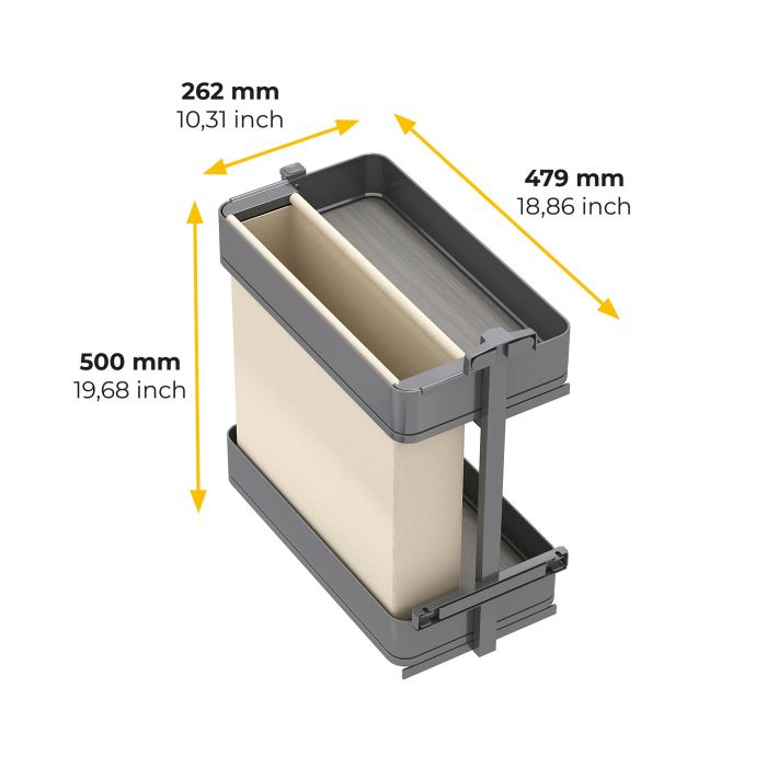 Emuca Chariot extractible avec paniers et panier à pain Harmony avec fermeture à amortie, Module largeur 300mm hauteur 700mm, Acier et Bois, Gris anthracite 8 Emuca Chariot extractible avec paniers et panier à pain Harmony avec fermeture à amortie, Module largeur 300mm hauteur 700mm, Acier et Bois, Gris anthracite 8