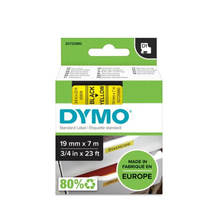 Étiquettes adhésives Dymo S0720880 Noir/Jaune 7 m 1