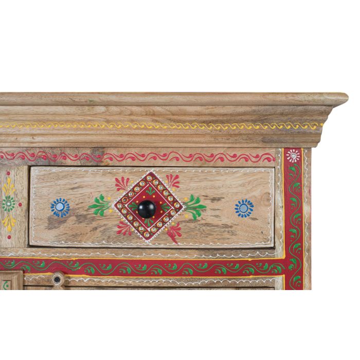 GINER Y COLOMER Buffet en bois de manguier avec 2 tiroirs et 2 portes, peint à la main, meuble d'artisanat unique 3 GINER Y COLOMER Buffet en bois de manguier avec 2 tiroirs et 2 portes, peint à la main, meuble d'artisanat unique 3