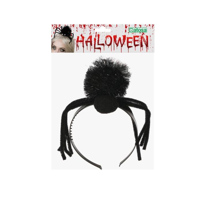 Accessoire de tête avec araignée noire pour Halloween - Décoration effrayante pour costume de fête