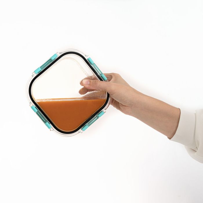 Boîte à lunch hermétique Quid Purity Carré 530 ml Transparent verre (12 Unités) 3 Boîte à lunch hermétique Quid Purity Carré 530 ml Transparent verre (12 Unités) 3