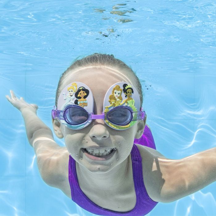 Bestway Lunettes de natation pour enfants Bande de silicone Princesses +3 ans Piscine et Plage 09115 1