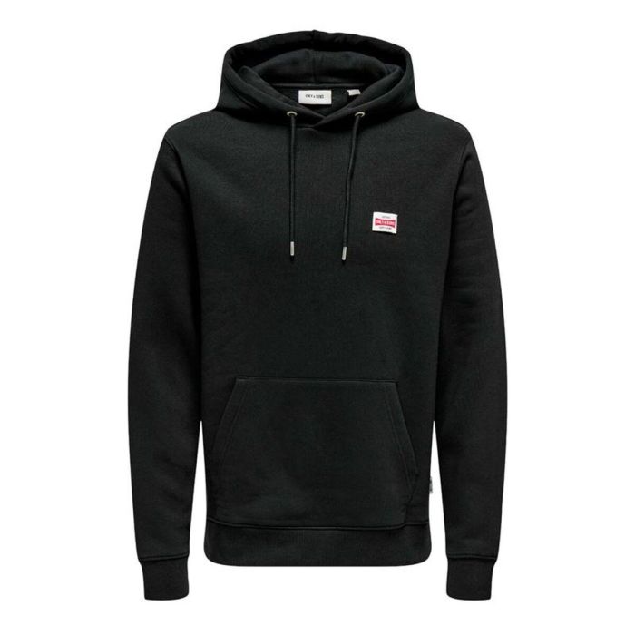 Sweat à capuche homme Only & Sons Onsdawson Reg Hoodie Vd Noir