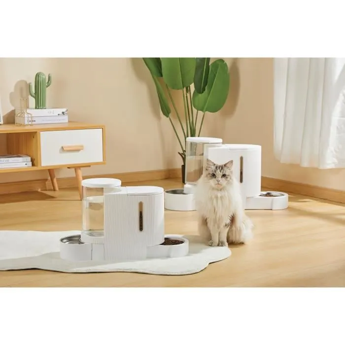 M Pets DUPLO - Distributeur Automatique de Nourriture et d'Eau pour Animal de Compagnie - 1.3 kg / 3 L - Bols Inox Amovibles - Dimensions 40 x 16.2 x 29.1 cm - Blanc M Pets DUPLO - Distributeur Automatique de Nourriture et d'Eau pour Animal de Compagnie - 1.3 kg / 3 L - Bols Inox Amovibles - Dimensions 40 x 16.2 x 29.1 cm - Blanc