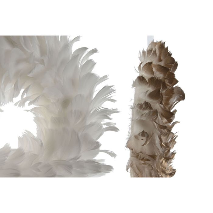 Couronne de Noël Home ESPRIT Blanc Doré Plume 30 x 7 x 30 cm (2 Unités) 2 Couronne de Noël Home ESPRIT Blanc Doré Plume 30 x 7 x 30 cm (2 Unités) 2